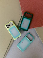 Night Window dark green gradient phone case with Lemon Window and Mint Window