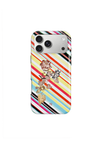 Garden Index striped floral MagSafe iPhone case on white