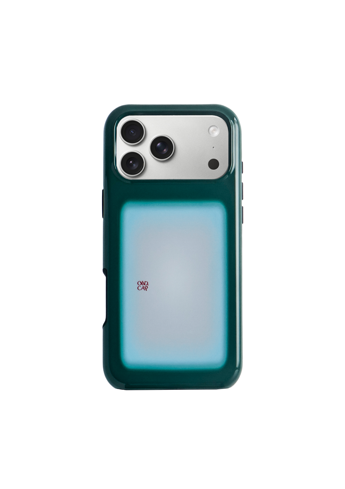 Night Window deep green MagSafe iPhone case on white