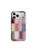 Soft Grid blurred check MagSafe iPhone case on white